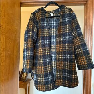 Plaid Women's Jacket in Black and Orange